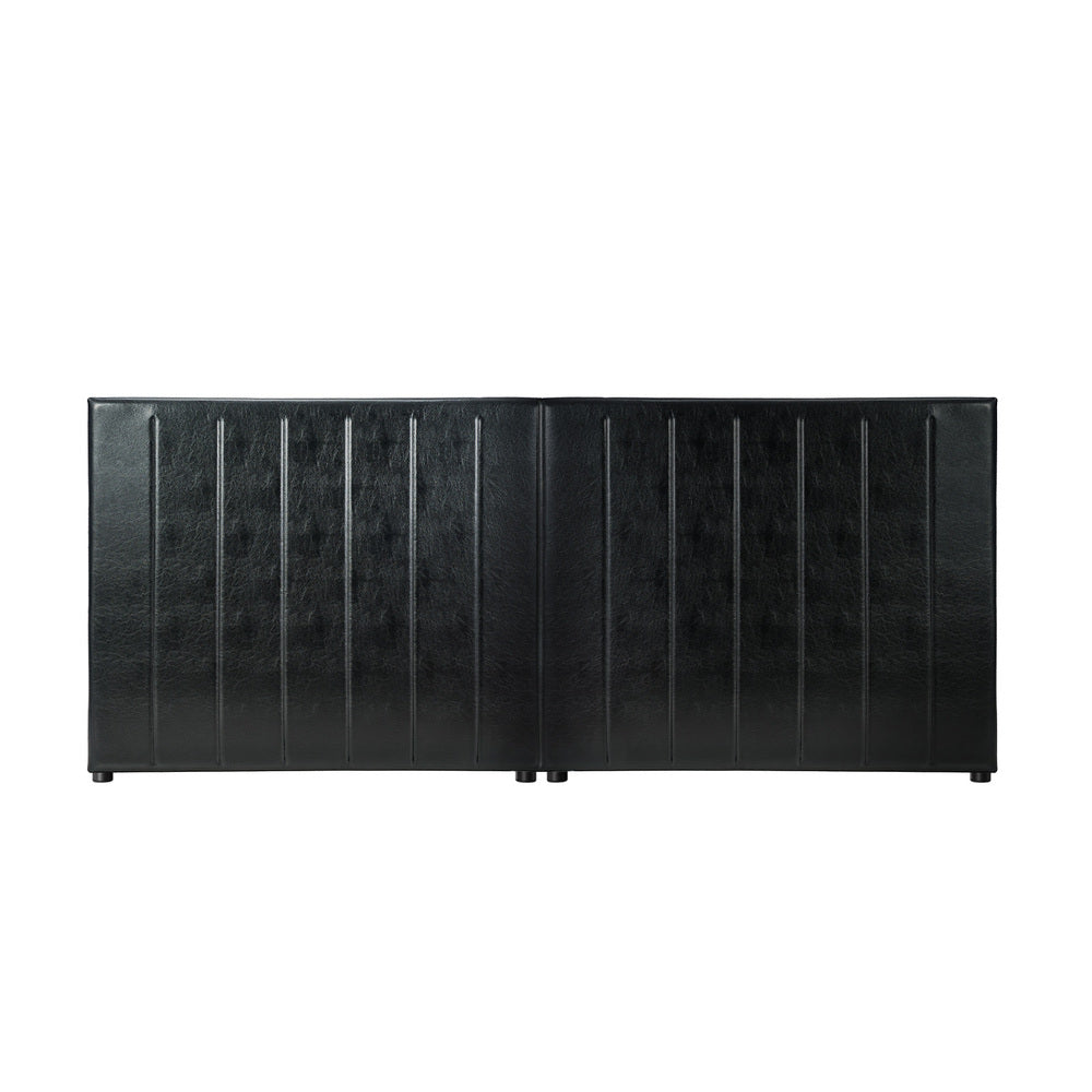 Leather Bed Frame Headboard Double Queen King Bedhead Black