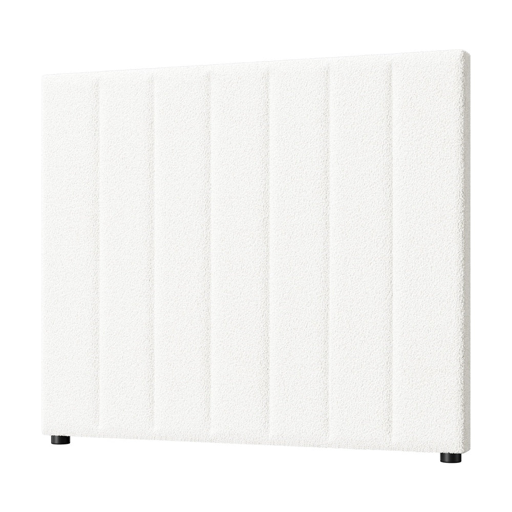 White Boucle Bed Frame Headboard