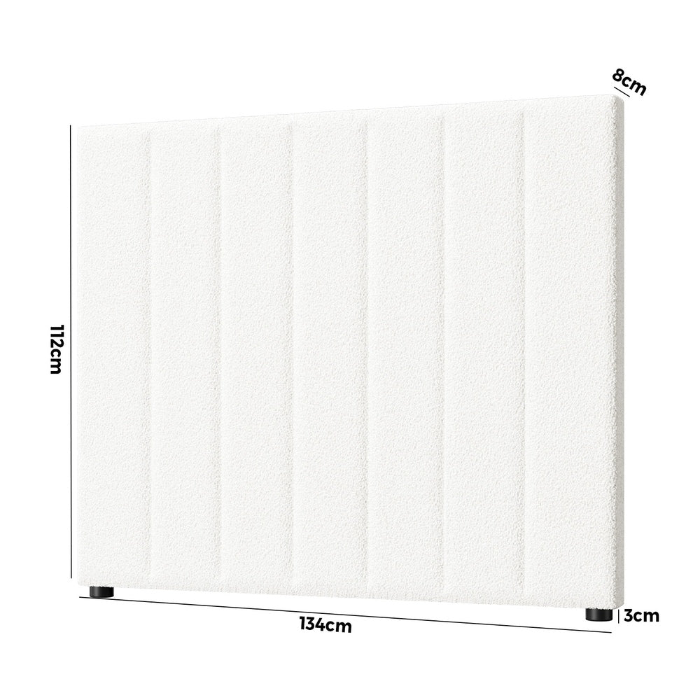 White Boucle Bed Frame Headboard