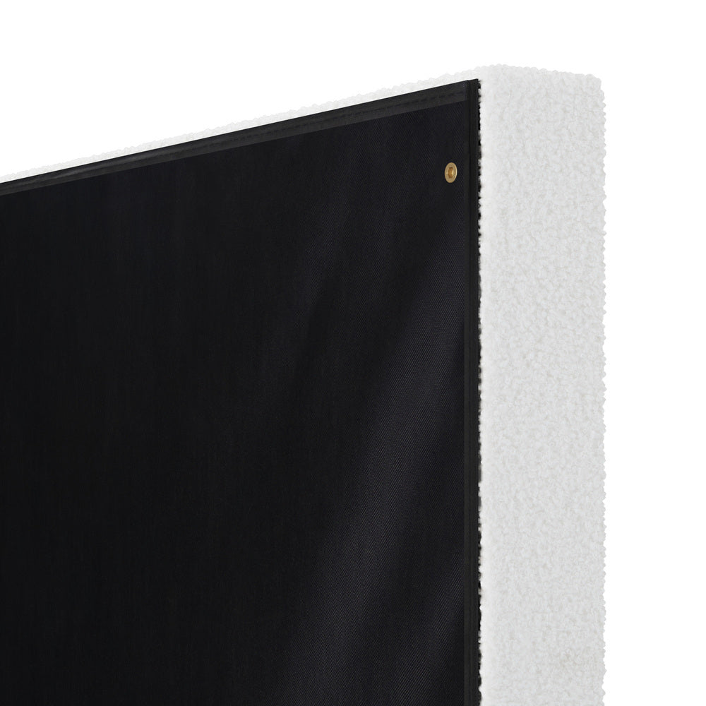 White Boucle Bed Frame Headboard