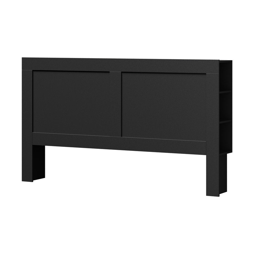 Headboard Bedhead with Storage Shelves Black/White