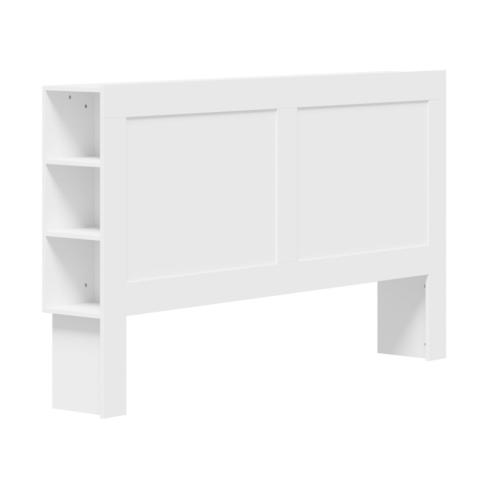 Headboard Bedhead with Storage Shelves Black/White