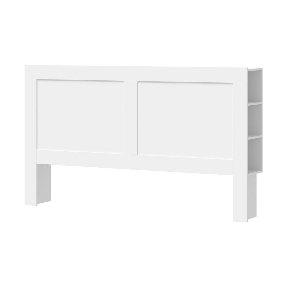 Headboard Bedhead with Storage Shelves Black/White