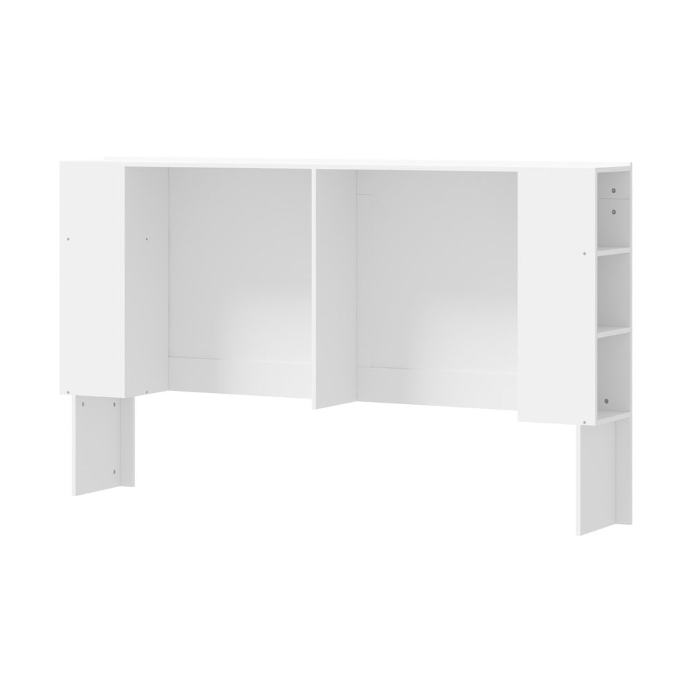 Headboard Bedhead with Storage Shelves Black/White