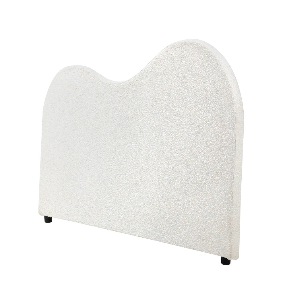 Bed Head Double/King Single/Queen Size Headboard Boucle Fabric White