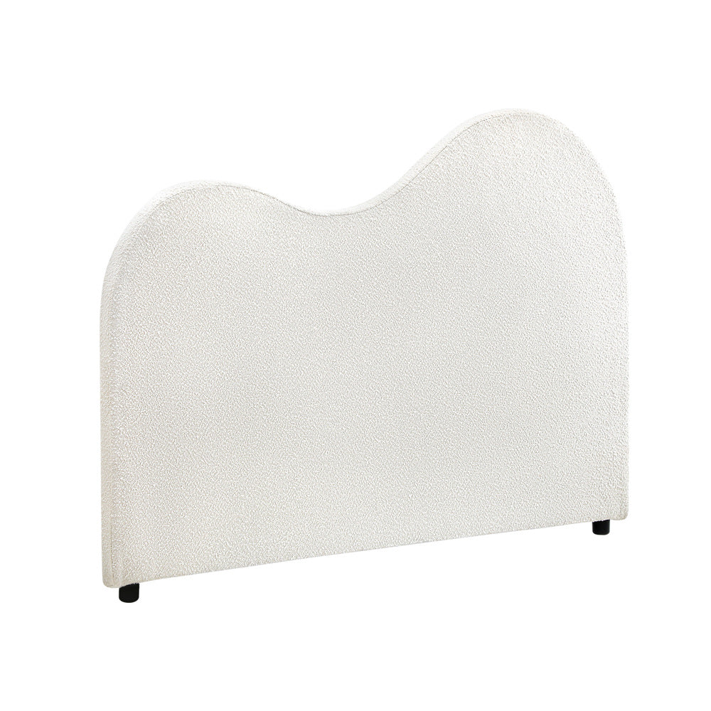 Bed Head Double/King Single/Queen Size Headboard Boucle Fabric White