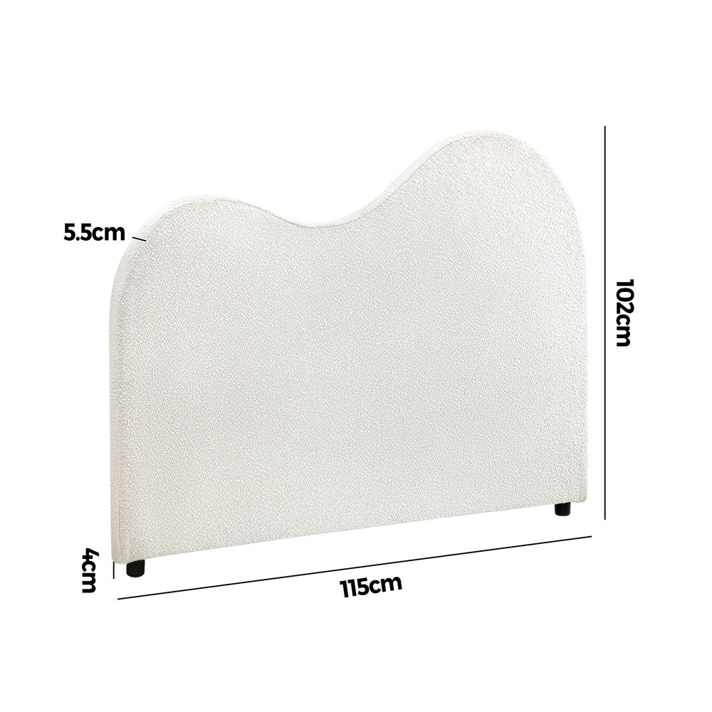 Bed Head Double/King Single/Queen Size Headboard Boucle Fabric White
