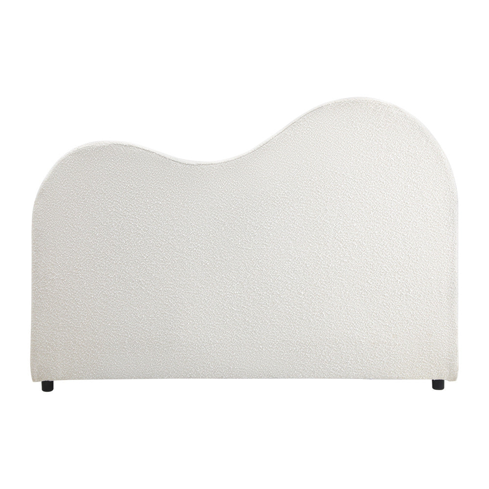 Bed Head Double/King Single/Queen Size Headboard Boucle Fabric White