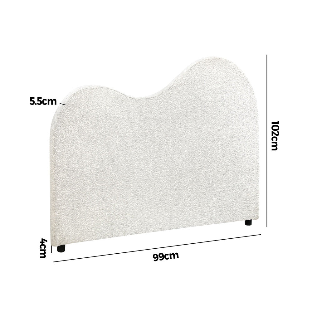 Bed Head Double/King Single/Queen Size Headboard Boucle Fabric White