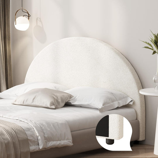 Bed Head King Single Headboard Boucle White