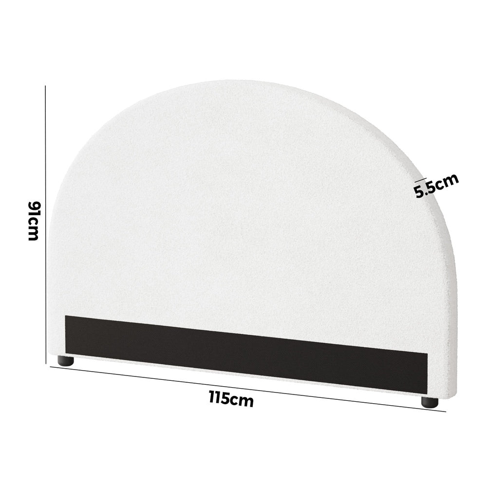 Bed Head King Single Headboard Boucle White
