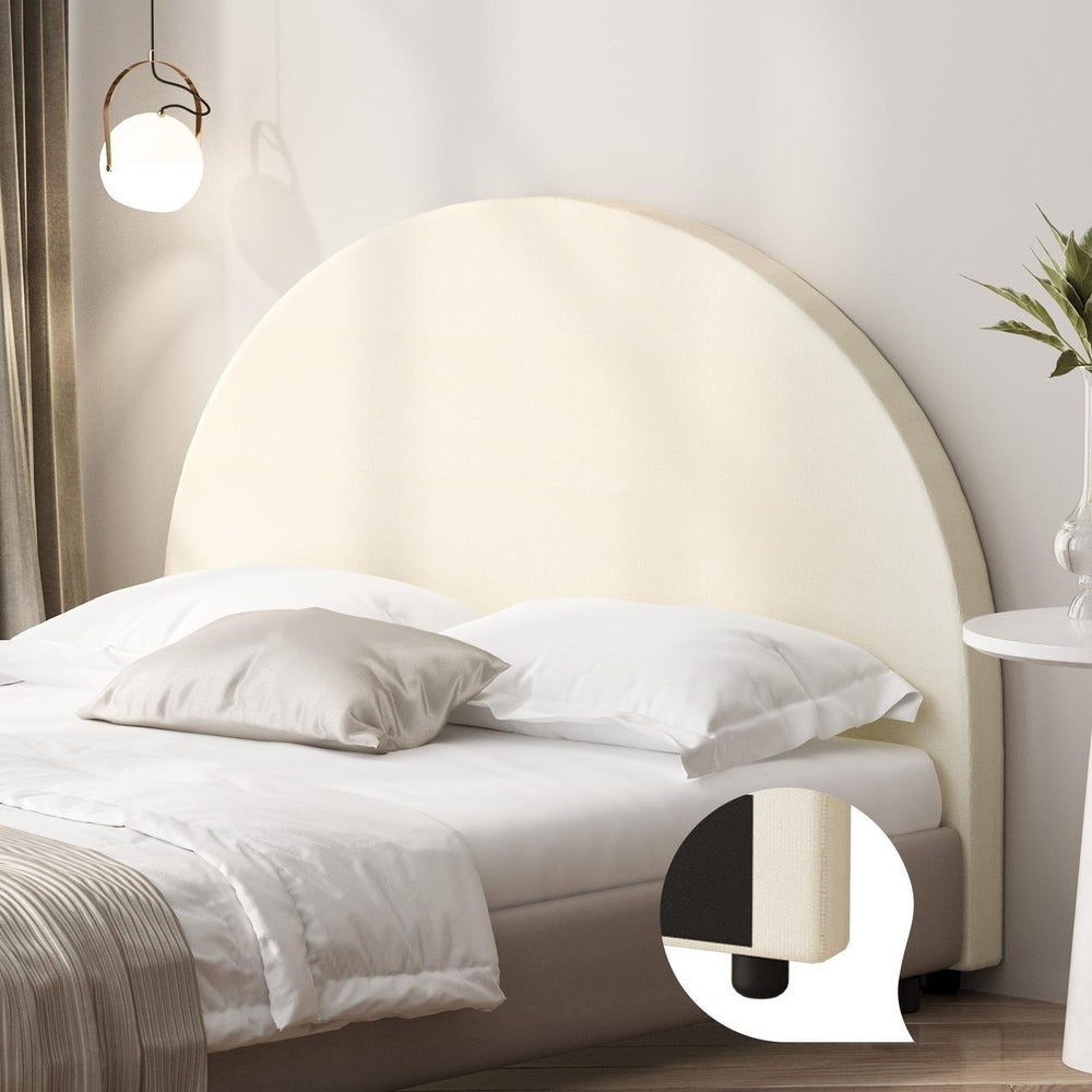 Bed Head Single Size Headboard Boucle White