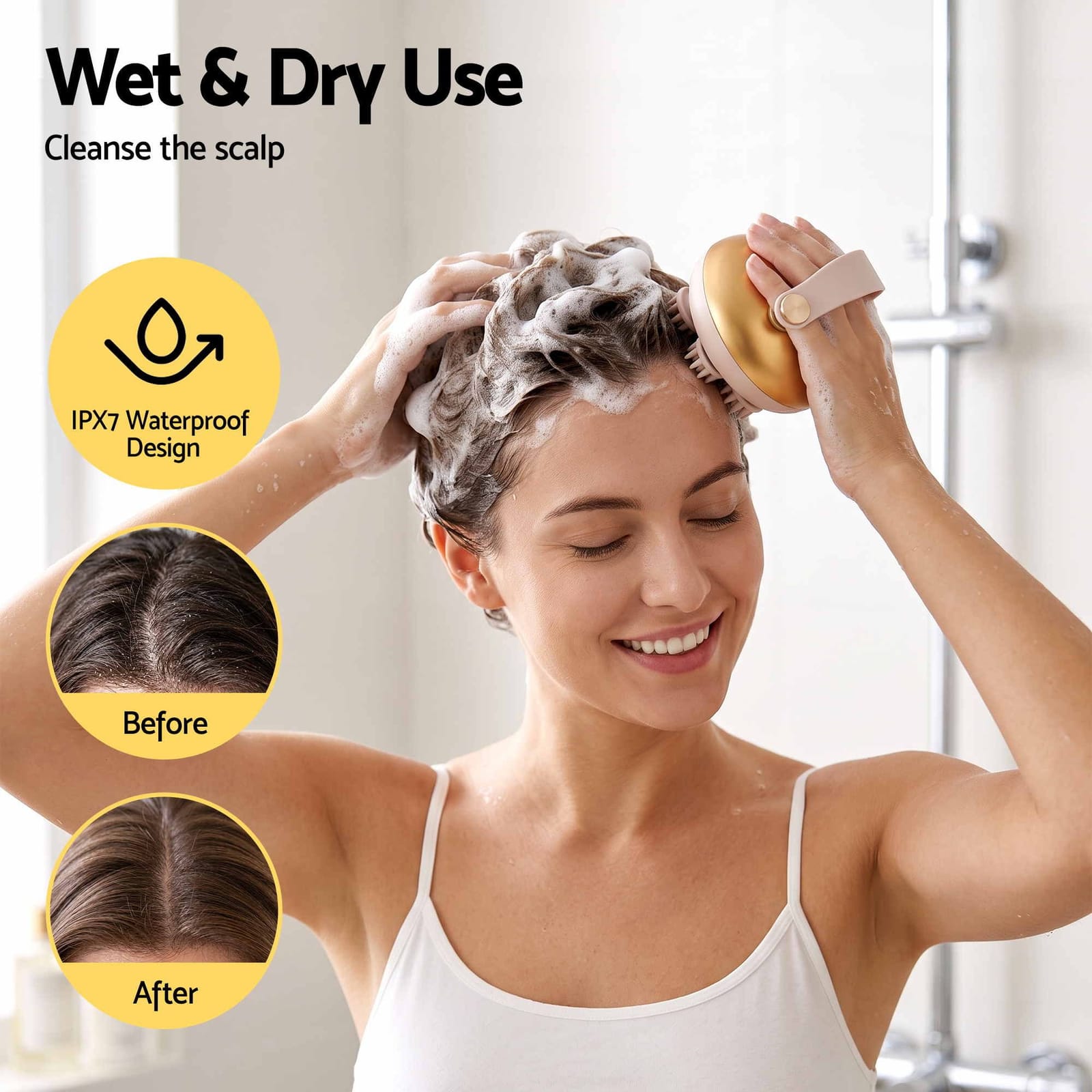 Scalp Massager Rechargeable Waterproof IPX7 | Simpledeals