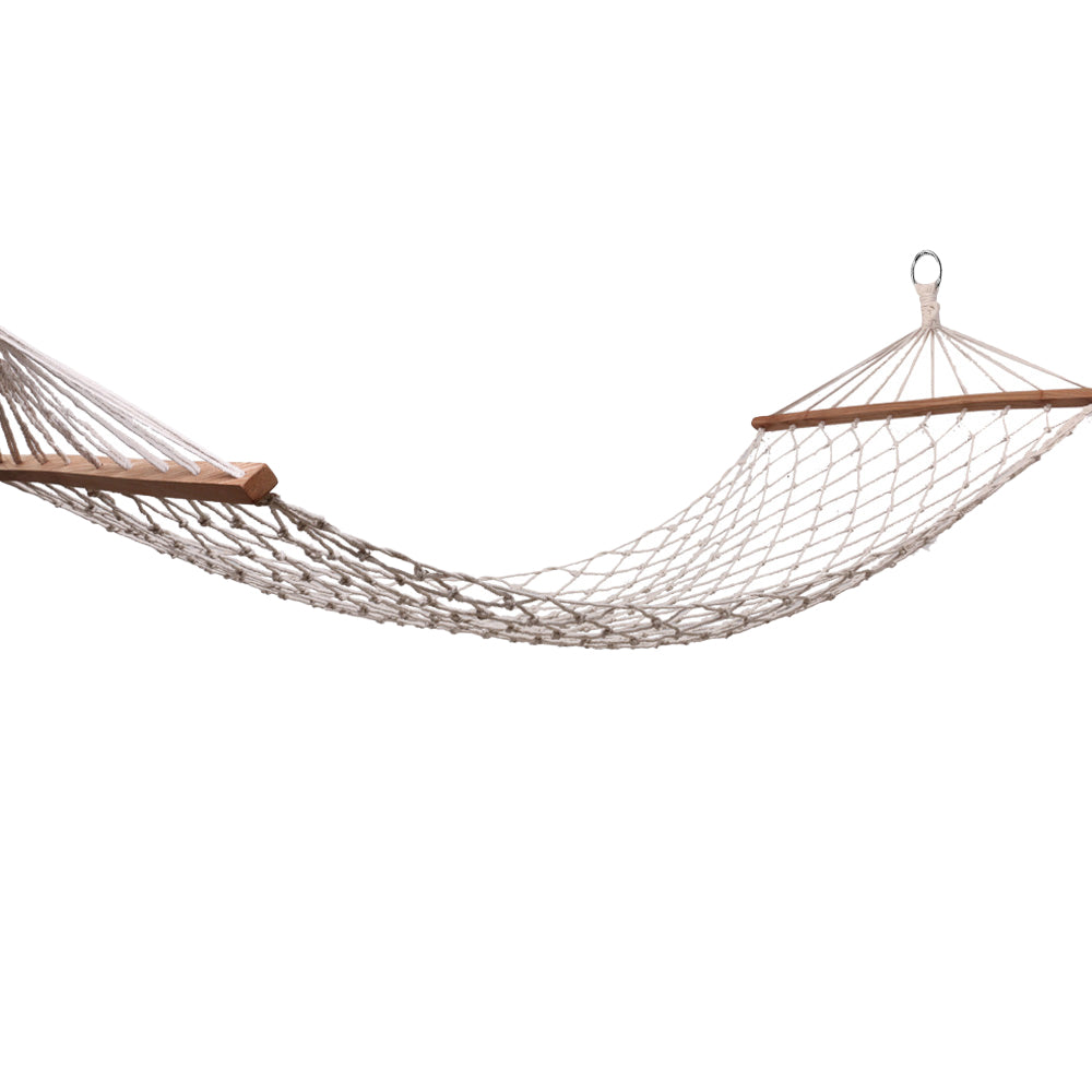 Hammock Bed Outdoor Camping Hanging Chair Cotton Rope Cream