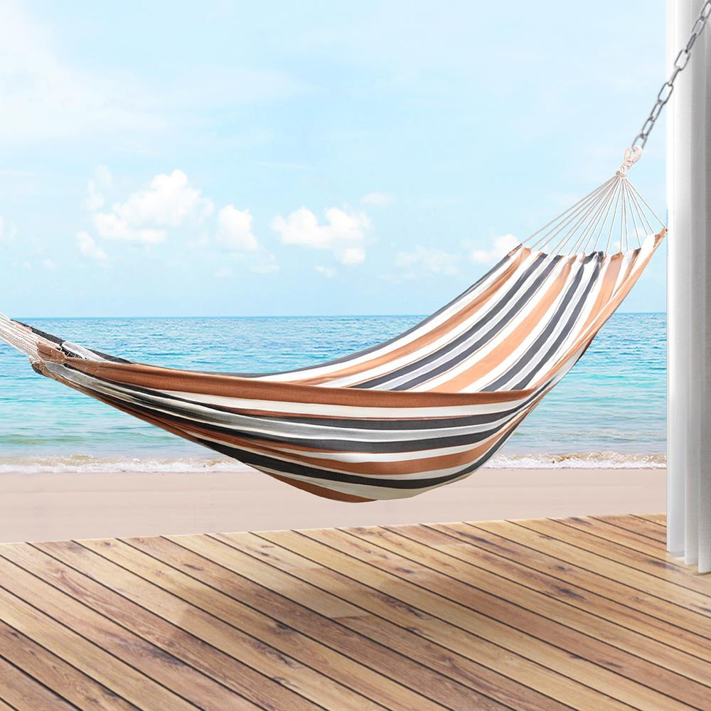 Hammock Bed Outdoor Camping Hammocks Beige Grey, Beige colour