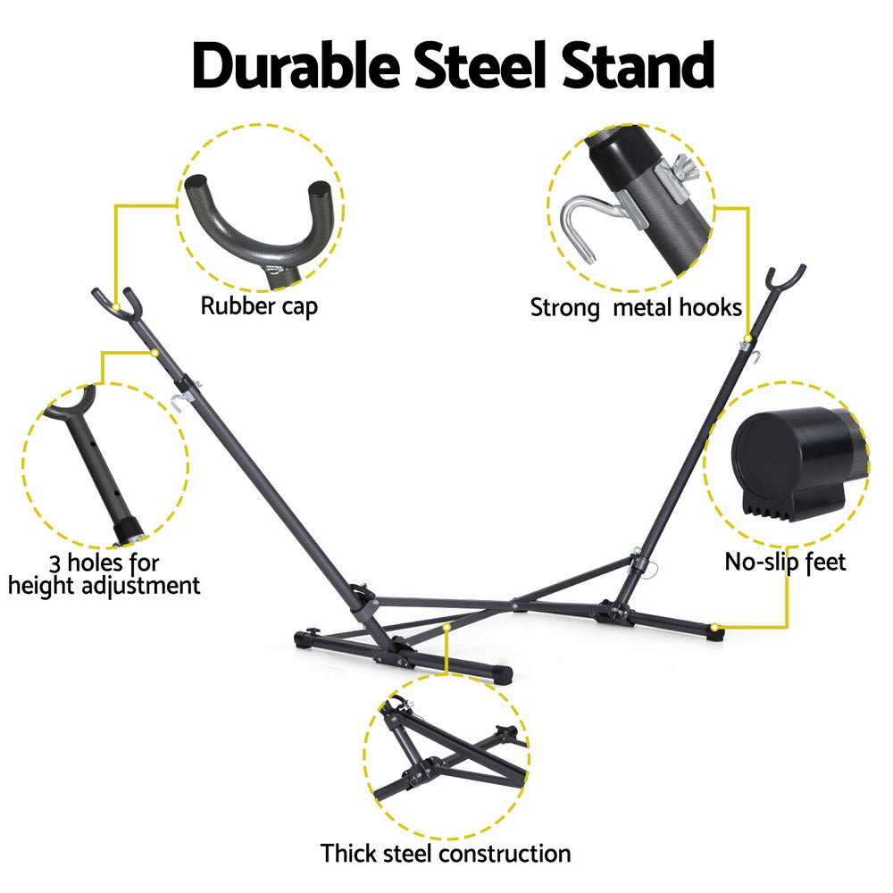 Hammock Bed Stand Steel Frame Outdoor Indoor | Steel finish