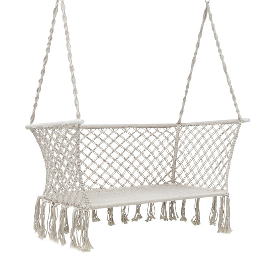 Camping Hammock Chair Patio 2 Person Swing Hammocks Double Portable Cream - Hammocks & Accessories