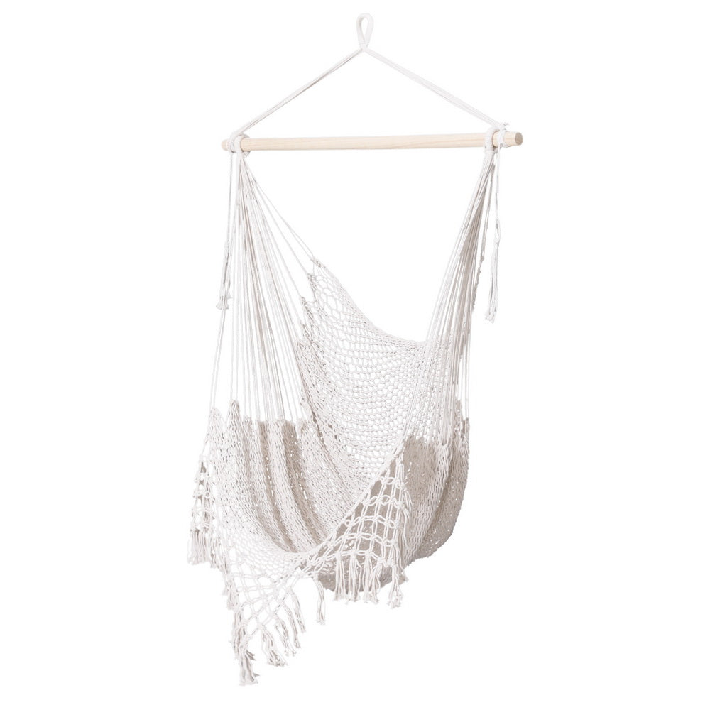 Hammock Chair Swing Camping Mesh Cream | Hammocks & Accessories
