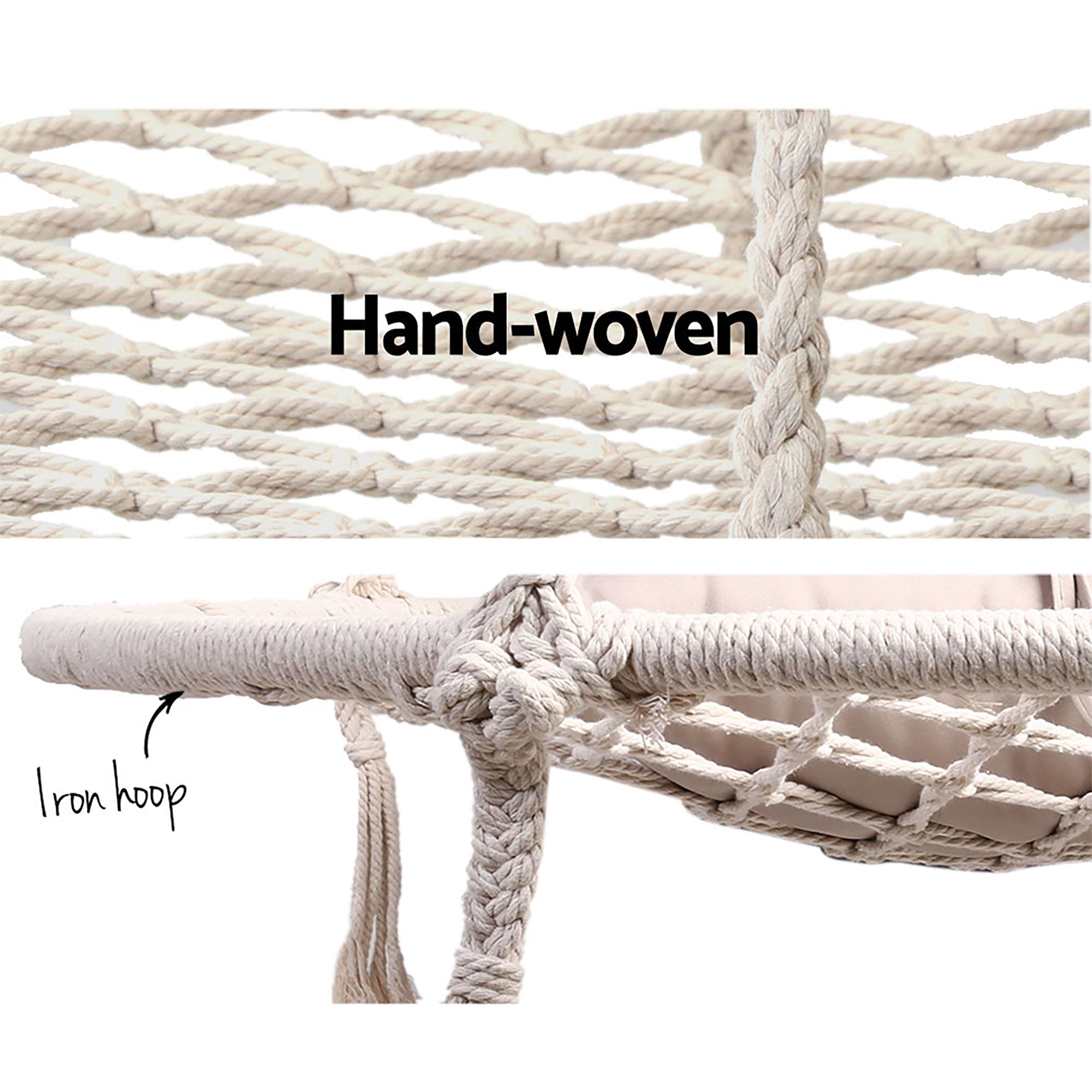 Hammock Chair Outdoor Tree Swing Nest Web Hanging Seat 100Cm