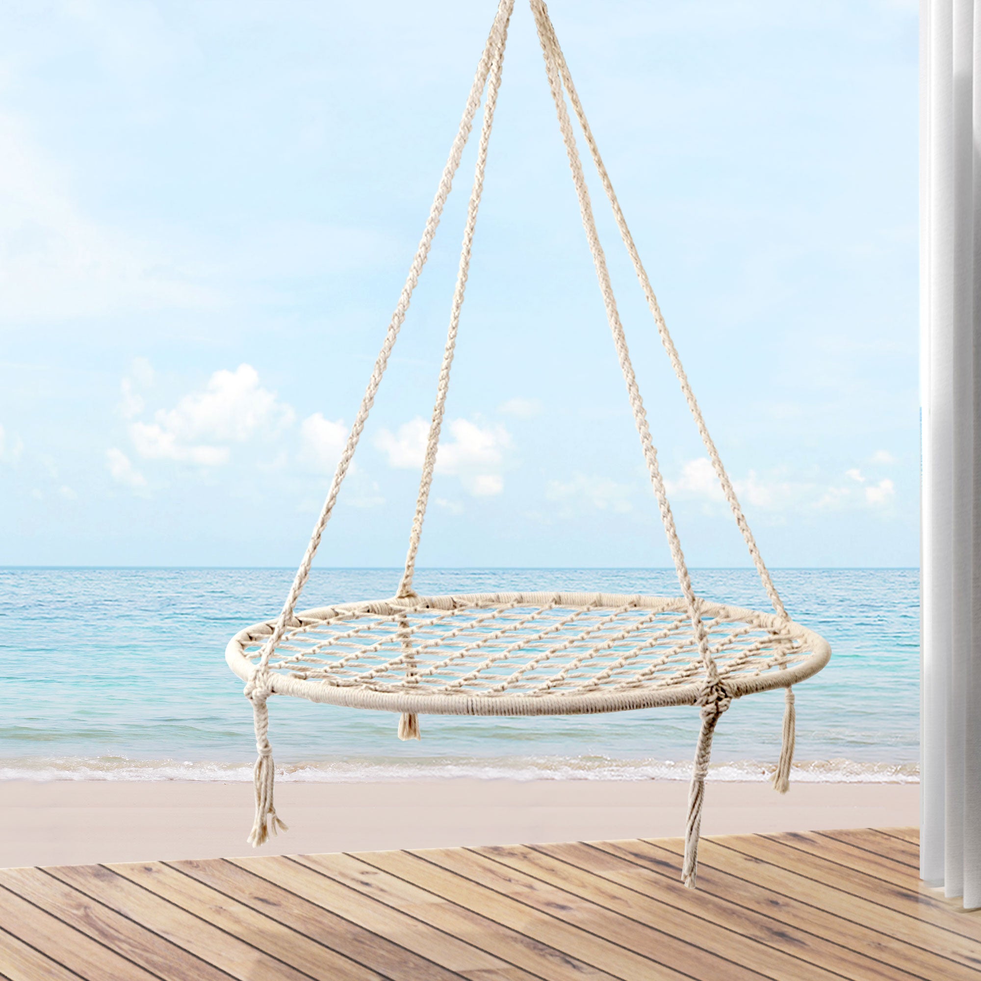 Hammock Chair Outdoor Tree Swing Nest Web Hanging Seat 100Cm