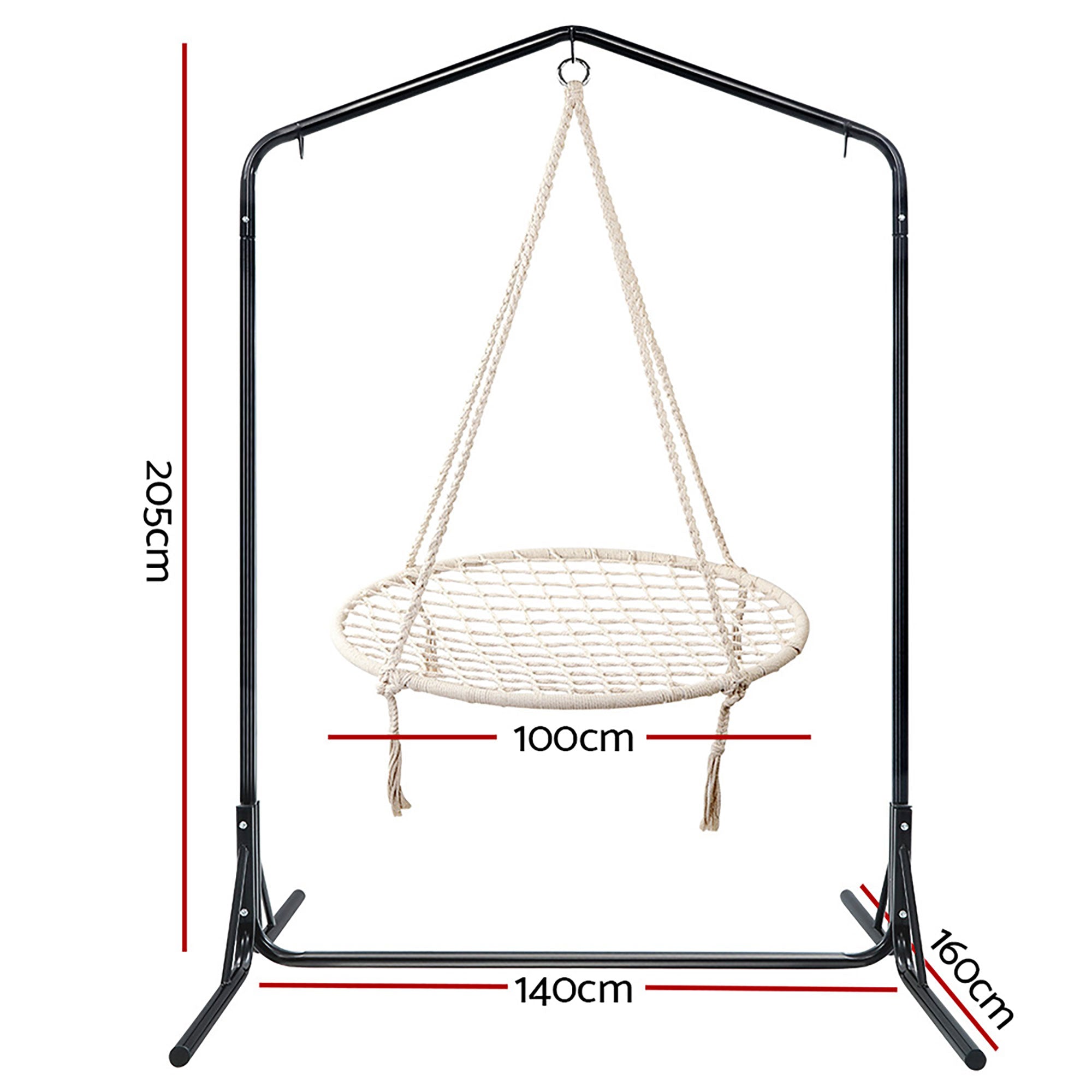 Hammock Chair With Stand Nest Web Outdoor Swing 100Cm