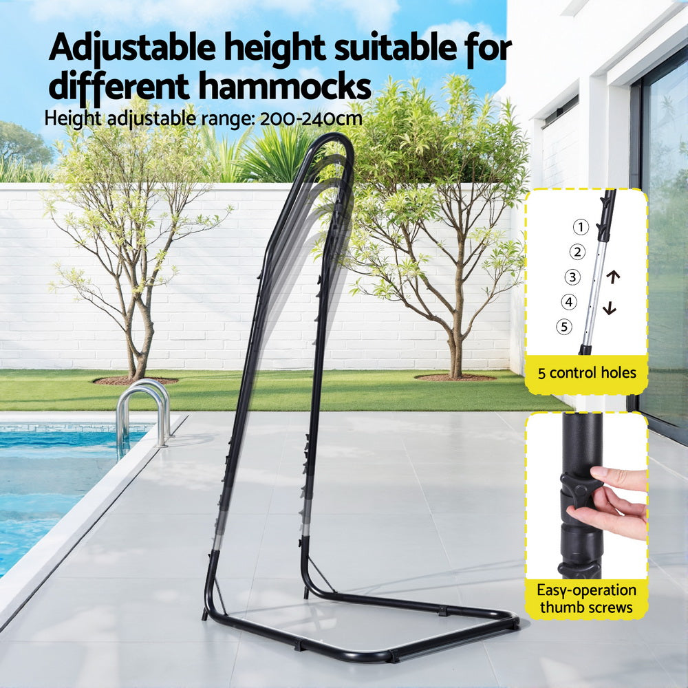 Hammock Chair Stand Heavy Duty Steel Frame Black