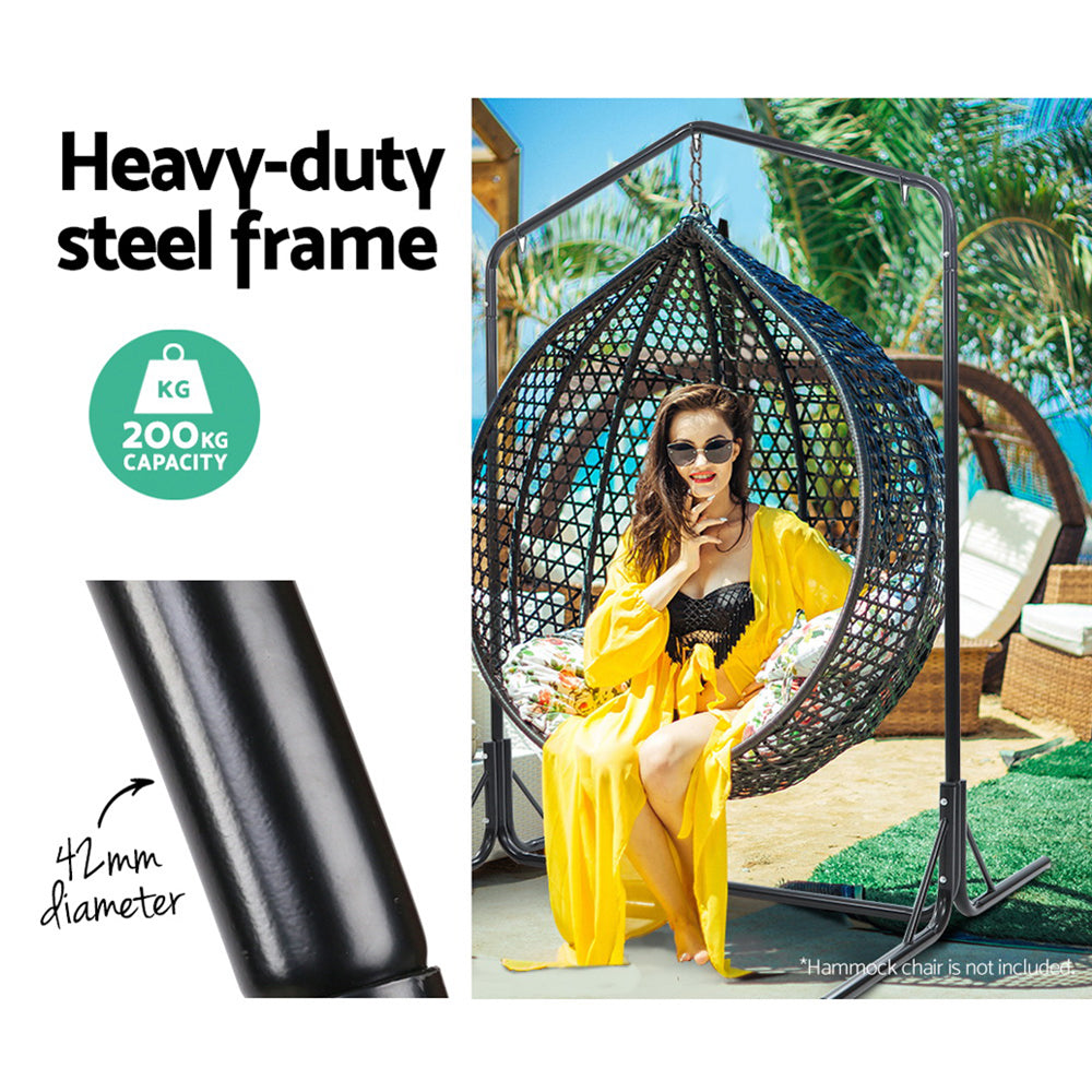 Hammock Chair Steel Stand 2 Person Double Outdoor Heavy Duty 200Kg