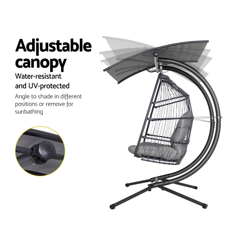 Outdoor Furniture Lounge Hanging Swing Chair Egg Hammock Stand Rattan Wicker
