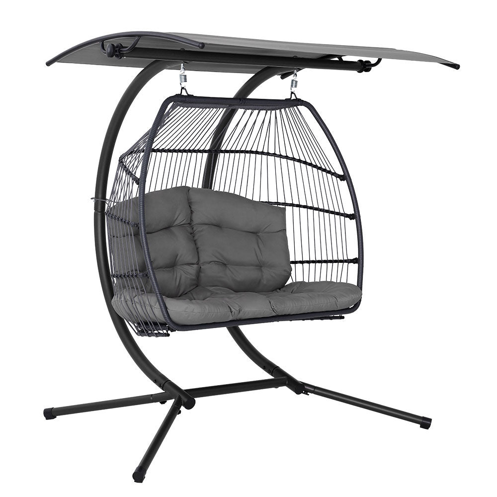 Outdoor Furniture Lounge Hanging Swing Chair Egg Hammock Stand Rattan Wicker