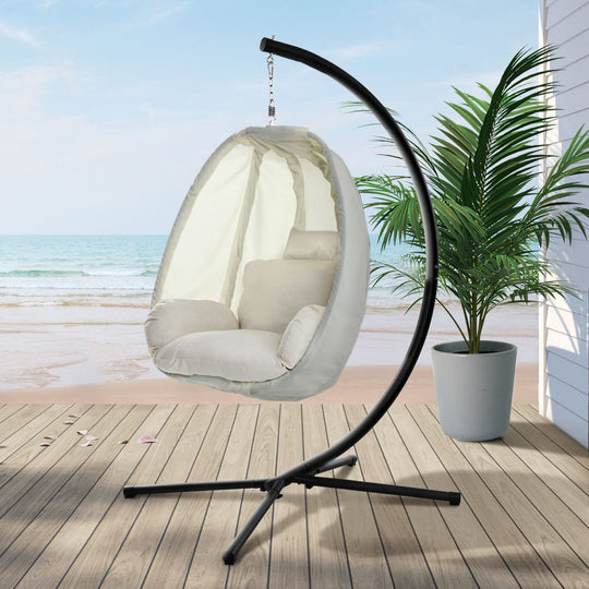 Outdoor Furniture Egg Hammock Porch Hanging Pod Swing Chair with Stand - Outdoor Chairs