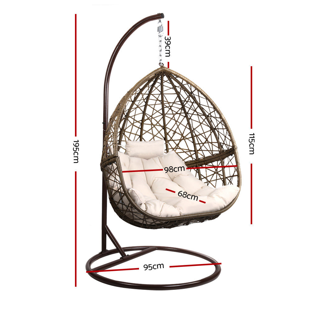 Stylish Grey Wicker Egg Swing Chair with Cushion