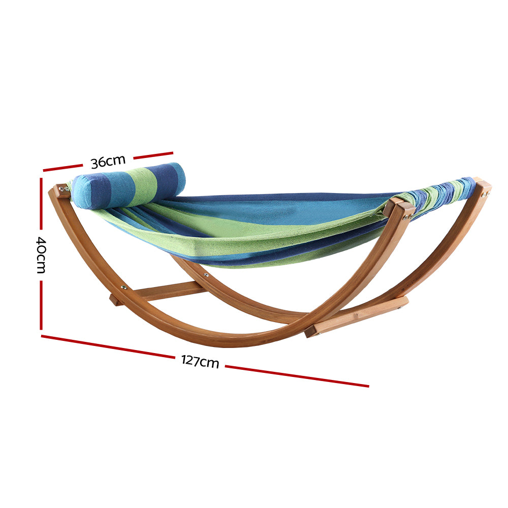 Kids Timber Hammock Bed Swing - Blue