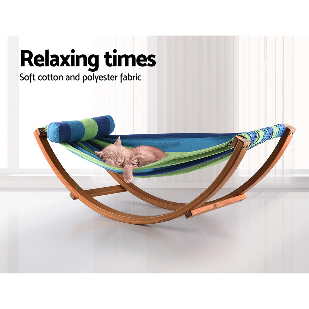 Kids Timber Hammock Bed Swing - Blue