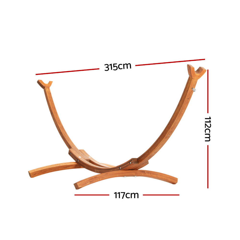 Hammock Bed Stand Larch Wood 315cm Length | Wood finish