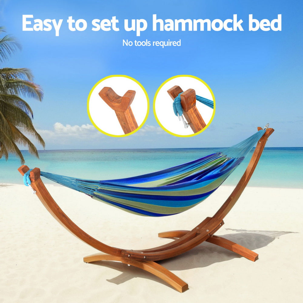 Wood finish - Hammock Bed Stand Larch Wood 315cm Length