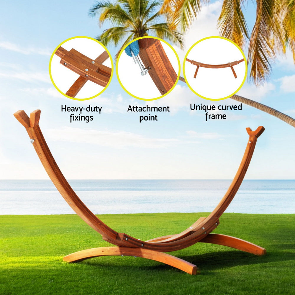 Hammock Bed Stand Larch Wood 315cm Length | Hammocks & Accessories