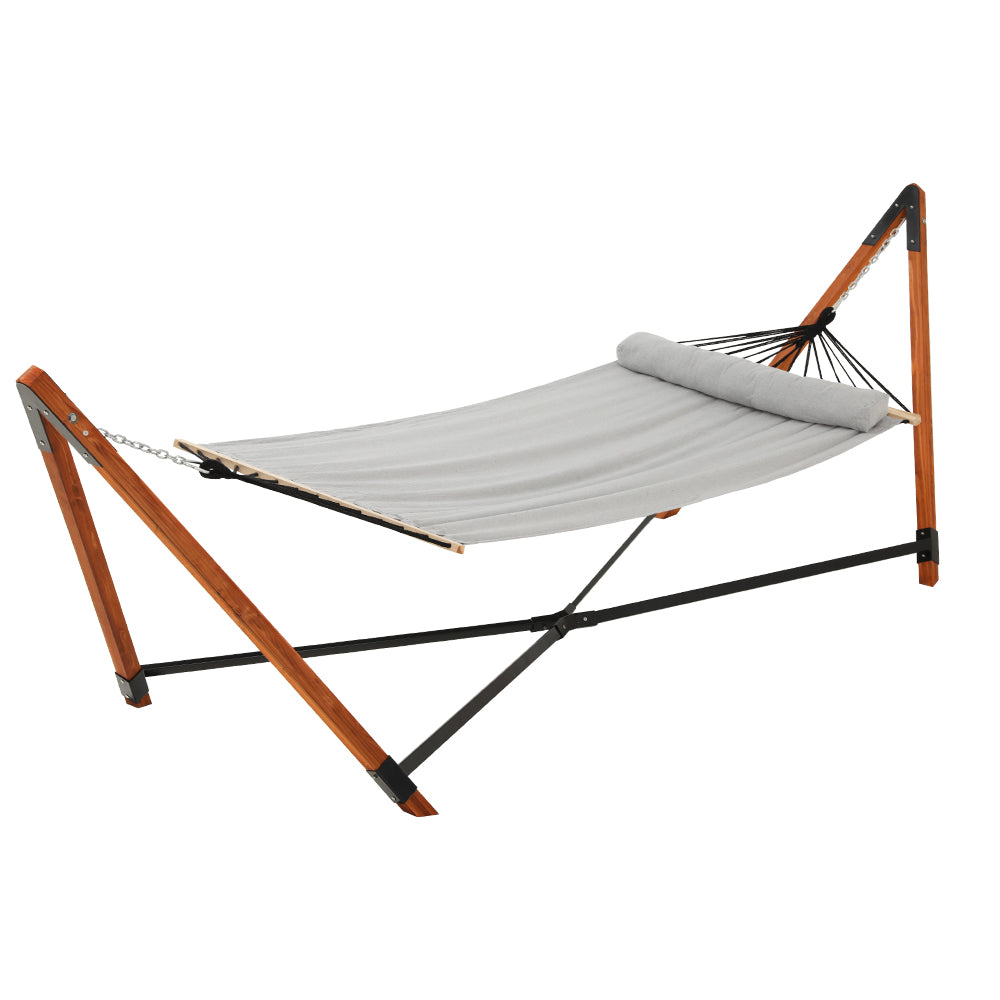 Hammock Bed Outdoor Camping Timber Hammock With Stand Grey