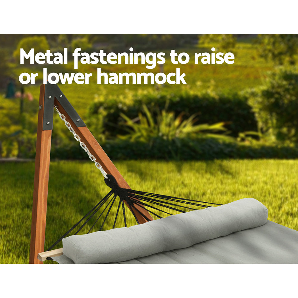 Hammock Bed Outdoor Camping Timber Hammock With Stand Grey