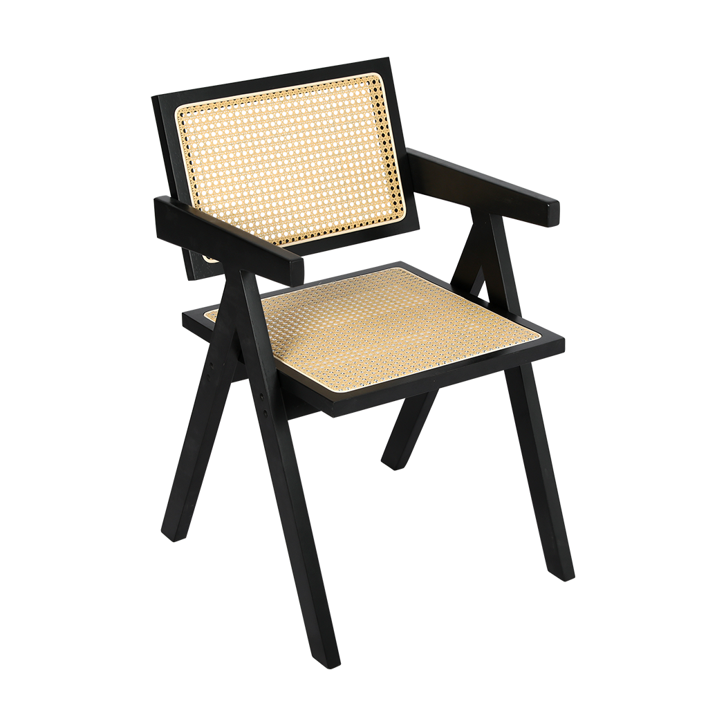 Elegant 8x Black Wicker Armchair Dining Chair  Adjustable Height