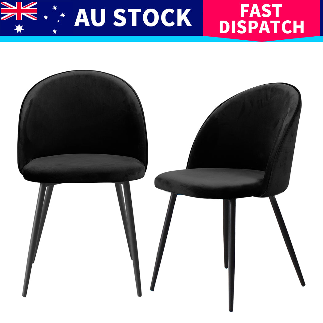 Stylish 8x Dining Chairs Kitchen Cafe Black  Durable Frame Classic