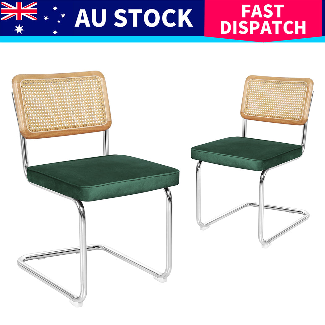 Stylish 6xRattan Chair Dining Chairs  Wood Finish Classic Durable