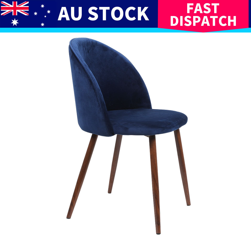 Ergonomic 4x Dining Chairs Seat French Navy  Space-Saving Design with Navy colour