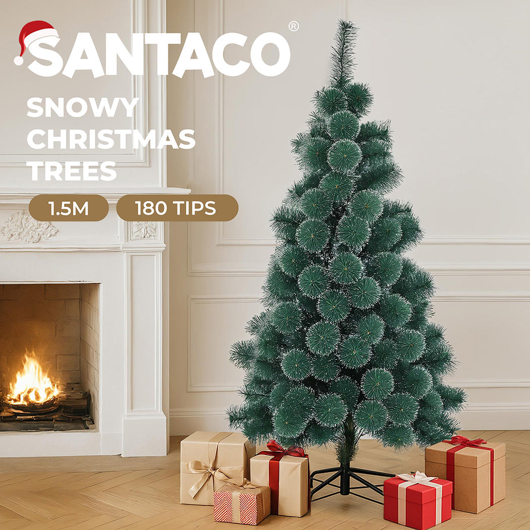 Ergonomic 1.5M 180 Tips Christmas Tree Full Pine Needle  Durable, Pine finish