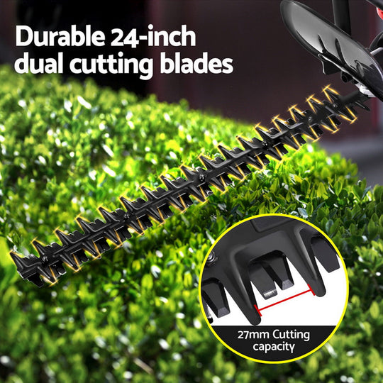 25.4CC Petrol Hedge Trimmer 24" Dual Blade Tree Grass
