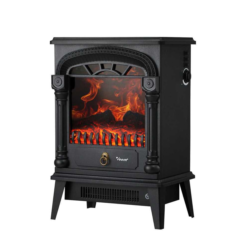Vevare Electric Fireplace Heater 3D Flame Effect 2000W Freestanding
