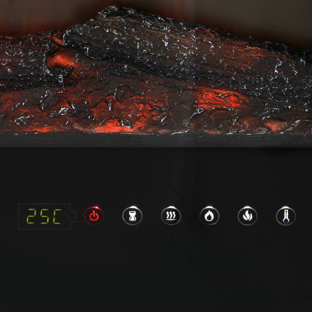 Vevare Electric Fireplace Heater Wall Mounted 3D Flame Effect 2000W