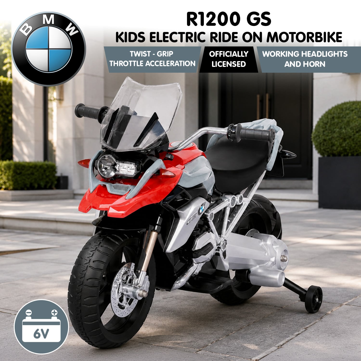 Electric Ride On Motorcycle Silver 45x94.5x37.5cm