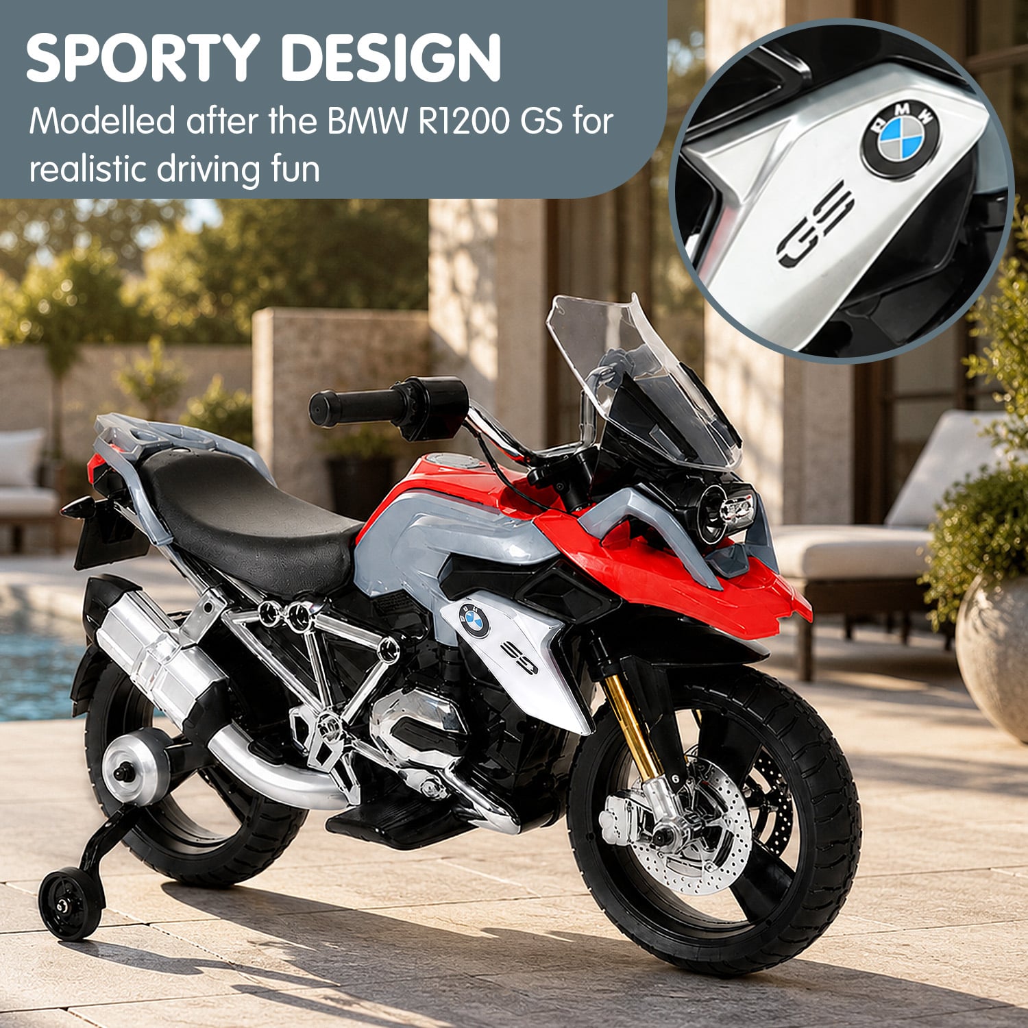 Electric Ride On Motorcycle Silver 45x94.5x37.5cm
