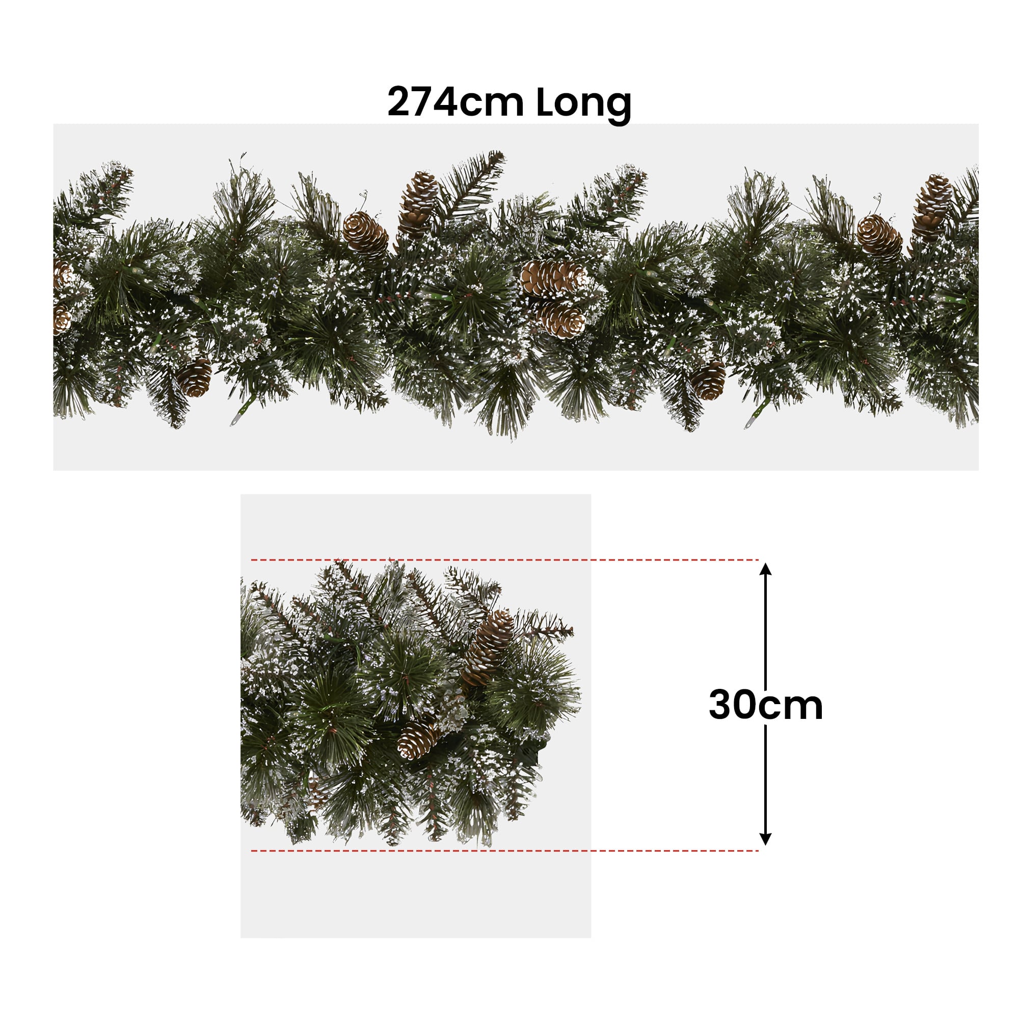 Christmas Garland Snow LED Lights