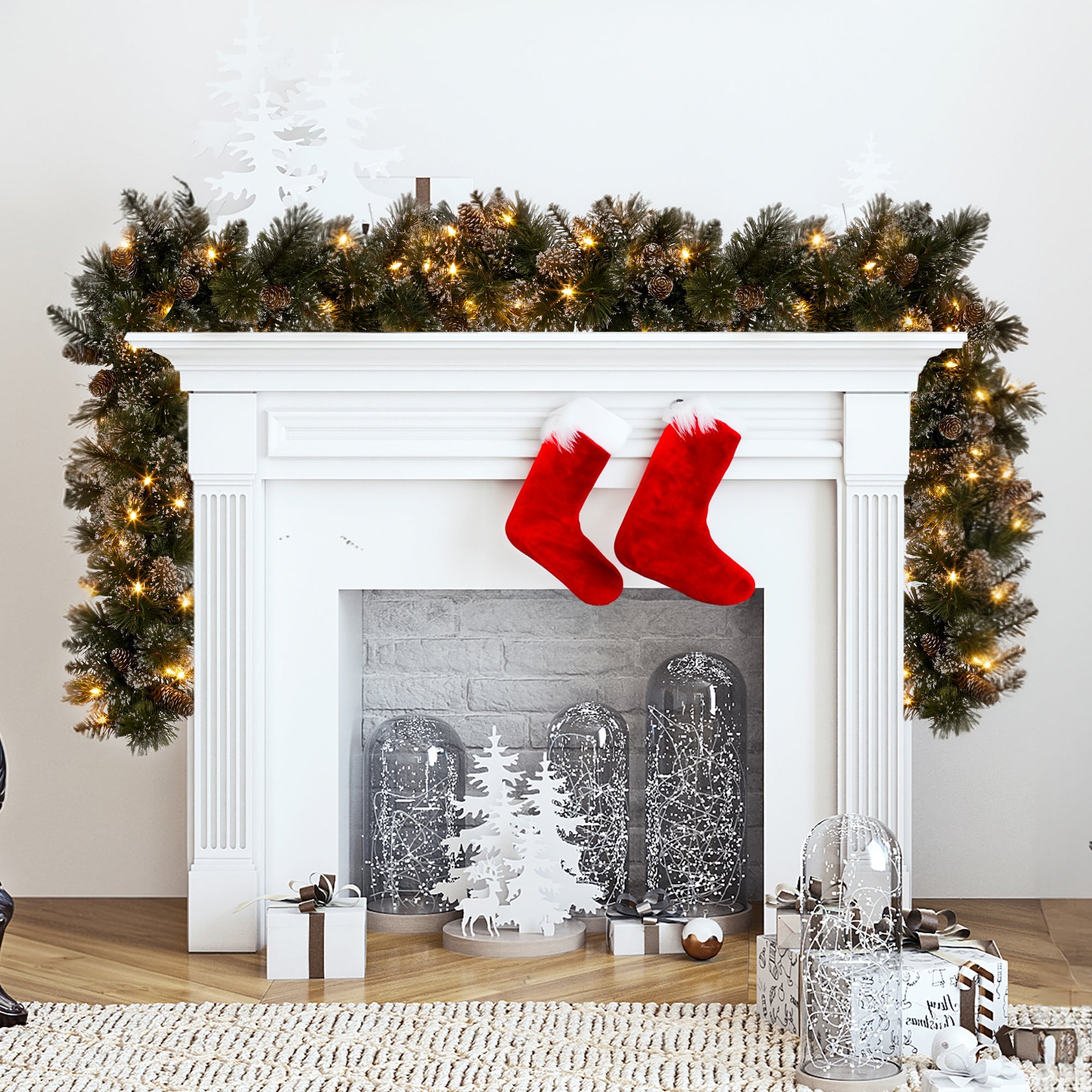 Christmas Garland Snow LED Lights